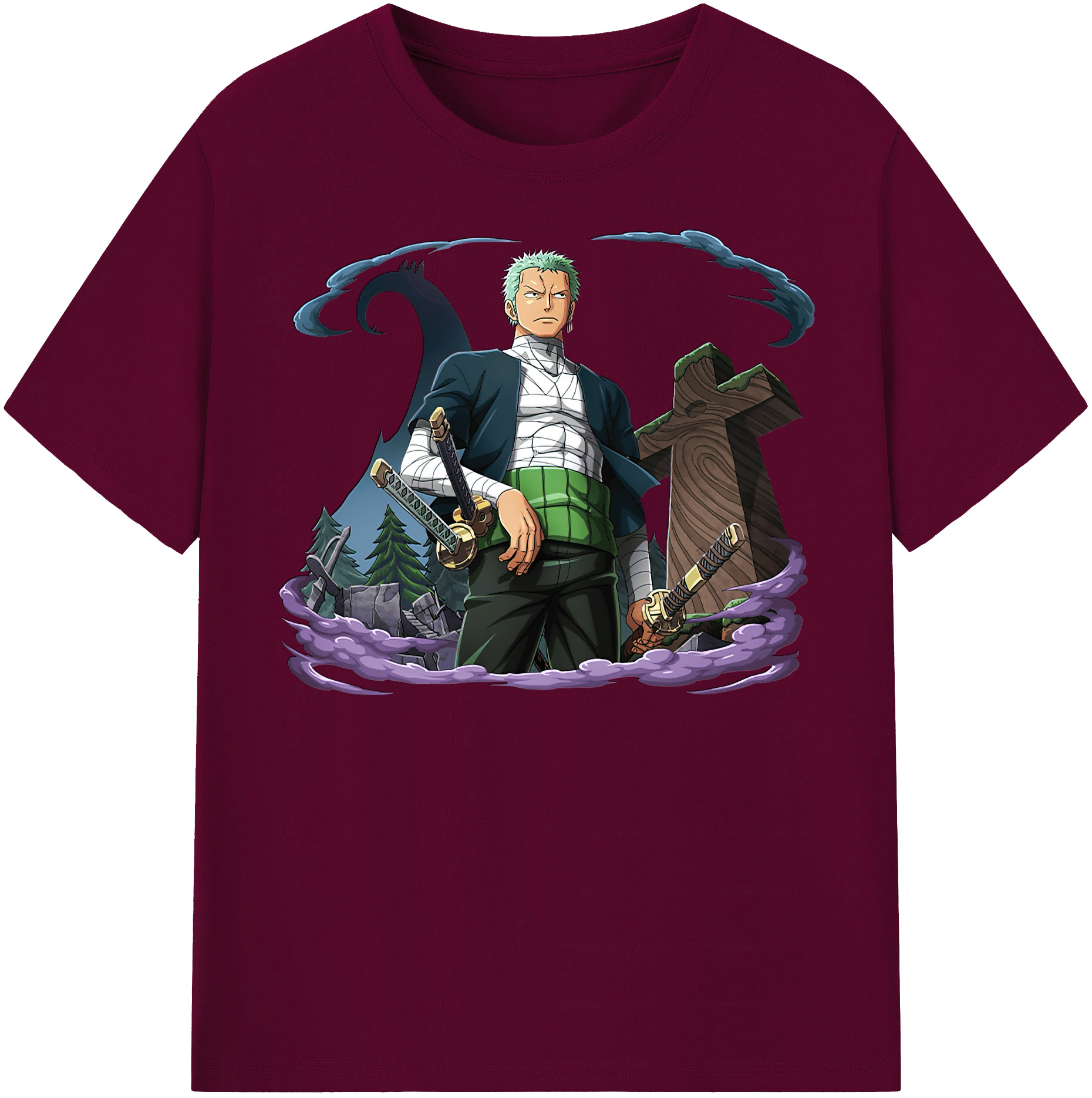 ワンピース ロロノア・ゾロ ONE PIECE Roronoa Zoro レディースカジュアルプリントTシャツ（綿100％）